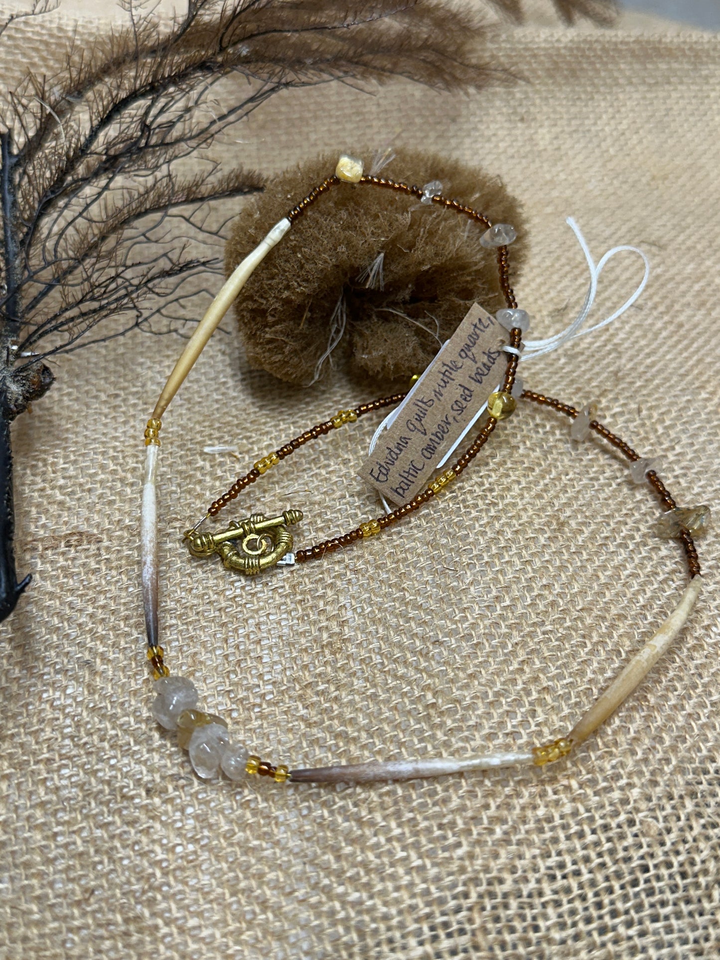 Echidna Quill and Gemstone Necklaces