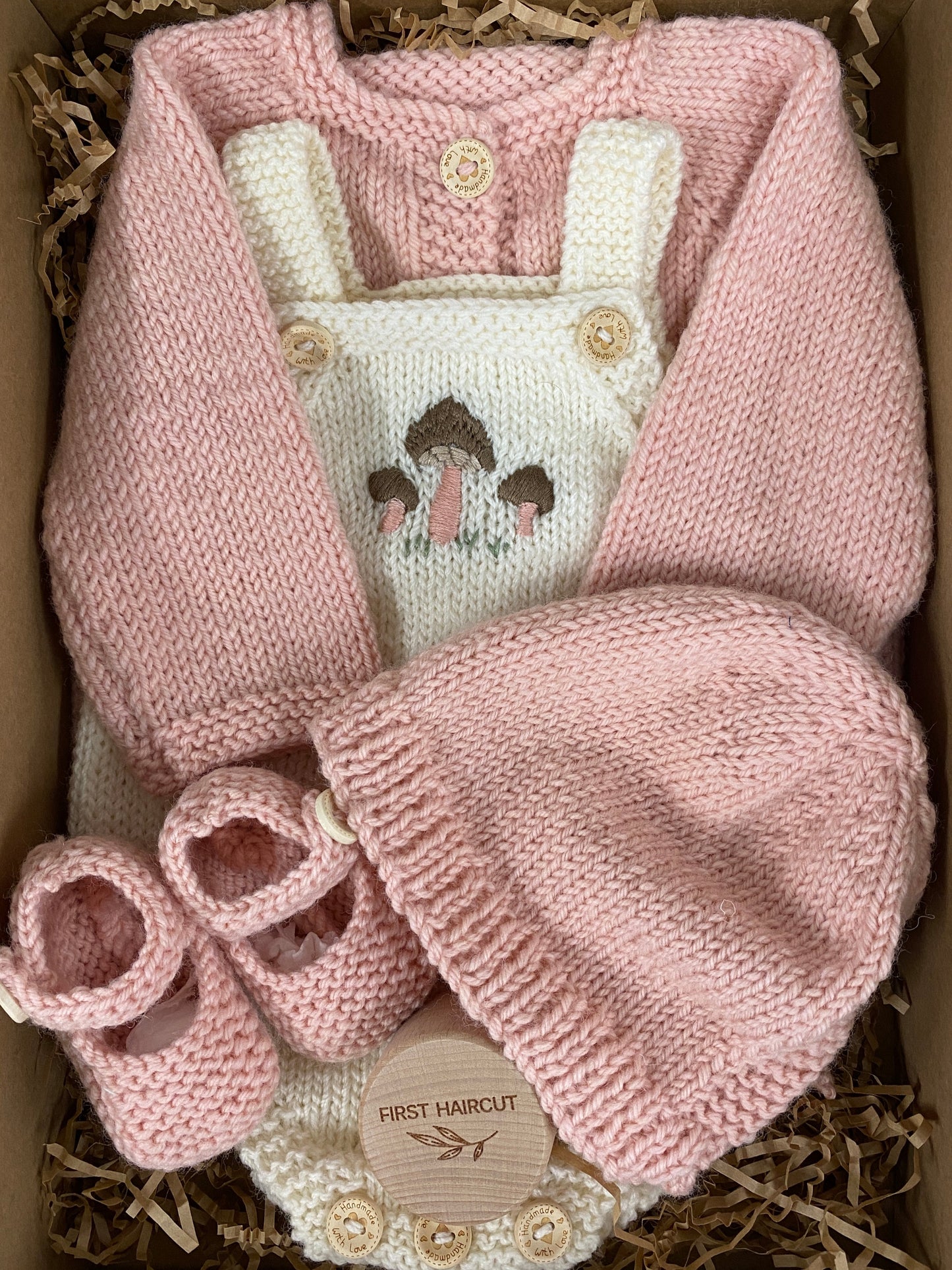 Hand-knit Newborn Set - Rose
