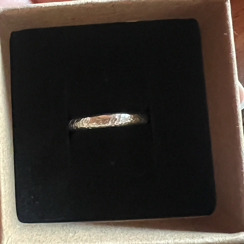 handmade sterling silver ring thick waved