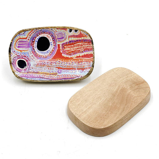 Oblong Wood Trinket Dish - Murdie Nampijinpa Morris