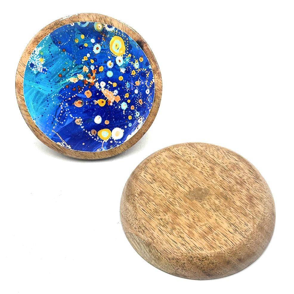 Round Wood Trinket Dish - Stephen Jupurrula Nelson