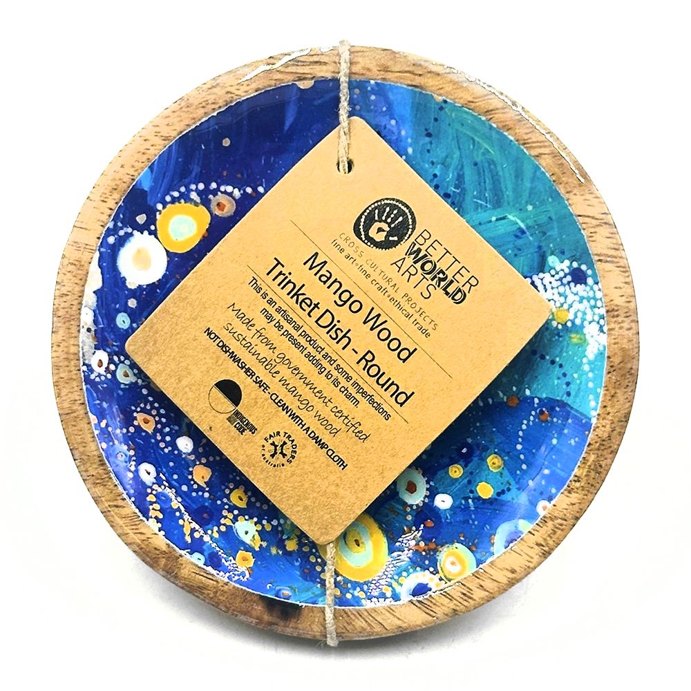 Round Wood Trinket Dish - Stephen Jupurrula Nelson