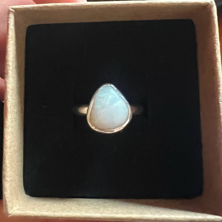 Handmade Teardrop Opal Ring