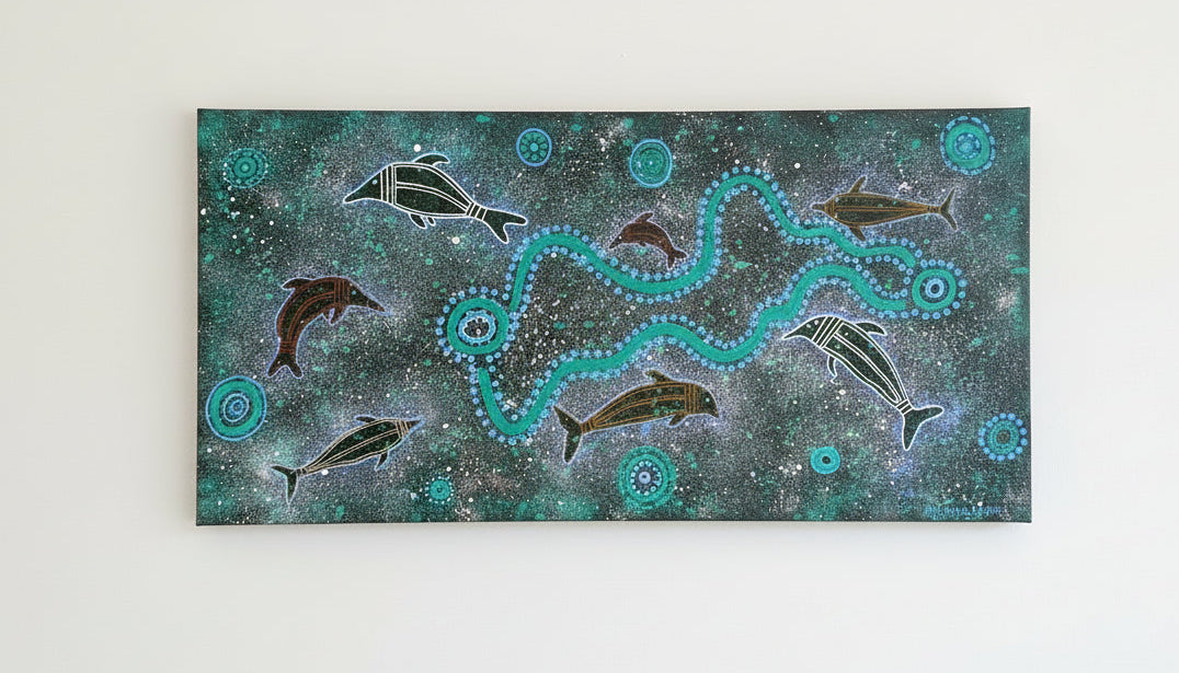 Dolphins Playing in Bioluminescence