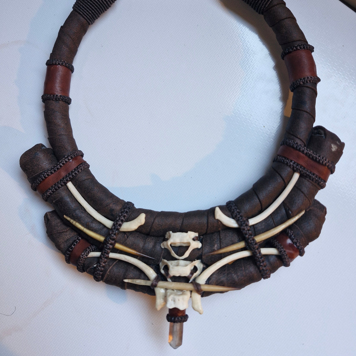 Smokey Quartz and Bone Power Piece